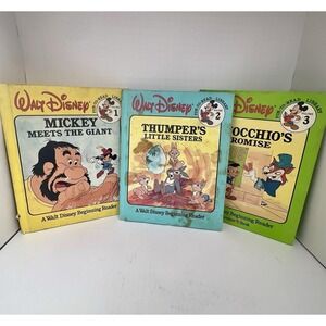 Walt Disney Fun-To-Read Library Volumes 1-2-3 Bantam Books Vintage Pinocchio